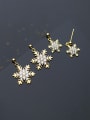 thumb 925 Sterling Silver Cubic Zirconia Snowflakes Minimalist Christmas Drop Earring 0