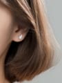thumb 925 Sterling Silver Cubic Zirconia Swan Minimalist Stud Earring 1