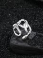 thumb 925 Sterling Silver Hollow Geometric  Chain Minimalist Band Ring 3