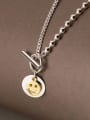 thumb 925 Sterling Silver Smiley Minimalist Beaded  Chain Necklace 0