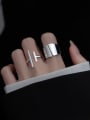 thumb 925 Sterling Silver Irregular Minimalist Band Ring 1