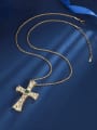 thumb Brass Cubic Zirconia Cross Trend Regligious Necklace 2