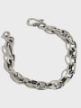 thumb 925 Sterling Silver Hollow Geometric Chain Vintage Link Bracelet 0