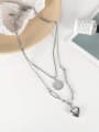 thumb Titanium Steel Smooth Heart Vintage Long Strand Necklace 2