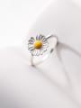 thumb 925 Sterling Silver Flower Minimalist Band Ring 0