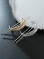 thumb Alloy Minimalist Pockmarked Curved Leaves Hollow Hairpin 1