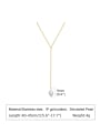 thumb Stainless steel Imitation Pearl Tassel Minimalist Lariat Necklace 2