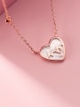 thumb 925 Sterling Silver Acrylic Heart Minimalist Necklace 0