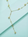 thumb Titanium Steel Bead Gold Geometric Trend Lariat Necklace 2