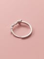 thumb 925 Sterling Silver Heart Minimalist Band Ring 3