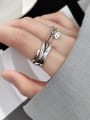 thumb 925 Sterling Silver Vintage Double twist smile smooth  Ring 2