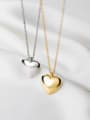 thumb 925 Sterling Silver  Minimalist  Smooth Heart Pendant Necklace 3