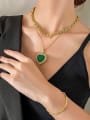 thumb Brass Glass stone Heart Luxury Necklace 1