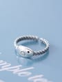 thumb 925 sterling silver minimalist Smiley free size  ring 1
