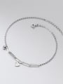thumb 925 Sterling Silver Cubic Zirconia  Heart Minimalist Anklet 2