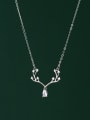 thumb 925 Sterling Silver Cubic Zirconia Deer Cute Christma Necklaces 0