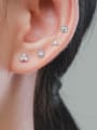 thumb 925 Sterling Silver Cubic Zirconia Geometric Minimalist Stud Earring (Single-Only One) 1