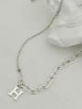 thumb Vintage Sterling Silver With Platinum Plated Simplistic Letters"H" Necklaces 4