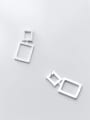 thumb 925 Sterling Silver Imitation Pearl Geometric Dainty Drop Earring 3
