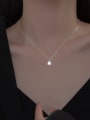 thumb 925 Sterling Silver Glass Stone Water Drop Minimalist Necklace 1