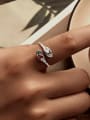thumb 925 Sterling Silver Cubic Zirconia Palm Vintage Band Ring 1