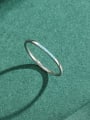 thumb 925 Sterling Silver Turquoise Round Minimalist Band Ring 0