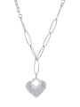 thumb Titanium Steel Heart Minimalist Long Strand Necklace 4