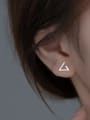 thumb 925 Sterling Silver Hollow Geometric Cute Stud Earring 1