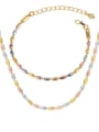 thumb Brass Trend Irregular  Bead Bracelet and Necklace Set 2