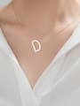 thumb 925 Sterling Silver Letter Minimalist  pendant Necklace 2