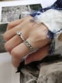 thumb 925 Sterling Silver Cubic Zirconia Vintage Six Claw Little Knight  Free Size Midi Ring 0