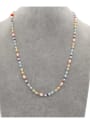 thumb Stainless steel Imitation Pearl Multi Color Letter Bohemia  Hand-woven Necklace 1