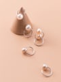 thumb 925 Sterling Silver Imitation Pearl Geometric Minimalist Hook Earring 4