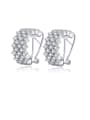 thumb Brass Cubic Zirconia Geometric Statement Stud Earring 3