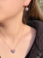 thumb Brass Cubic Zirconia Vintage Heart  Earring and Necklace Set 1