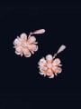 thumb Brass Cubic Zirconia Flower Dainty Cluster Earring 3