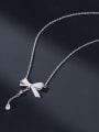 thumb 925 Sterling Silver Cubic Zirconia Butterfly Dainty Tassel Necklace 1