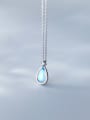 thumb 925 Sterling Silver Glass Stone Water Drop Minimalist Necklace 3