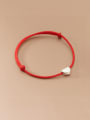 thumb 925 Sterling Silver Heart Minimalist Adjustable Red Rope Bracelet 0