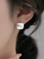 thumb 925 Sterling Silver Square Minimalist Stud Earring 1