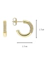 thumb Brass Cubic Zirconia Geometric Minimalist Stud Earring 2