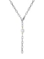 thumb Titanium Steel Imitation Pearl Minimalist Tassel Necklace 4