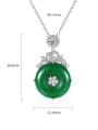 thumb Brass Cubic Zirconia Flower Vintage Necklace 2