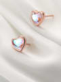 thumb 925 Sterling Silver Rhinestone Heart Minimalist Stud Earring 3