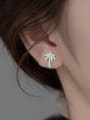 thumb 925 Sterling Silver Cubic Zirconia Leaf Trend Stud Earring 1