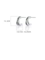thumb S925 silver simple double-layer color drill smooth U-shape Stud Earring 3
