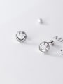 thumb 925 Sterling Silver Hollow Smiley Minimalist Stud Earring 2