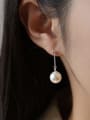 thumb 925 Sterling Silver Ball Minimalist Threader Earring 1