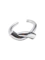thumb 925 Sterling Silver Geometric Cross Minimalist Band Ring 0