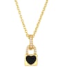 thumb Brass Enamel Heart Vintage Necklace 2